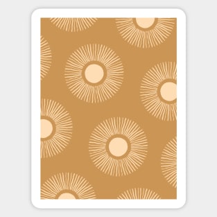 Sun Burst Pattern - Amber Gold Sticker
